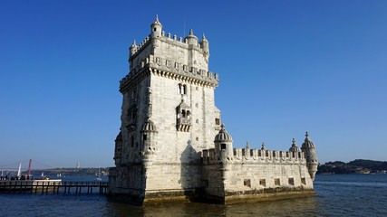 Naklejka premium tower of belem in lisbon in portugal