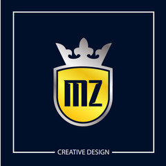 Initial MZ Letter Logo Template Design