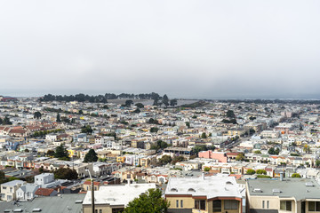 Fototapeta na wymiar San Francisco fog patterns