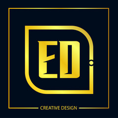 Initial ED Letter Logo Template Design