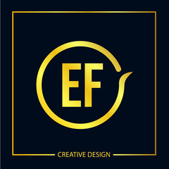 Initial EF Letter Logo Template Design