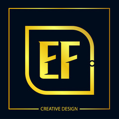 Initial EF Letter Logo Template Design