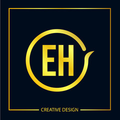 Initial EH Letter Logo Template Design