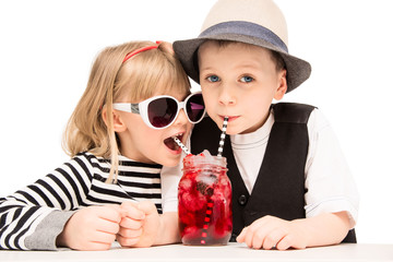 Kids Drinking Flavored Soda