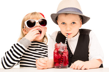 Kids Drinking Flavored Soda