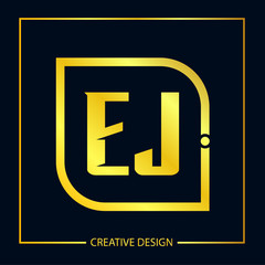 Initial EJ Letter Logo Template Design