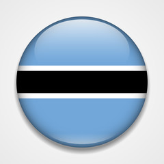 Flag of Botswana. Round glossy badge