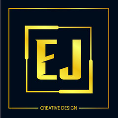 Initial EJ Letter Logo Template Design