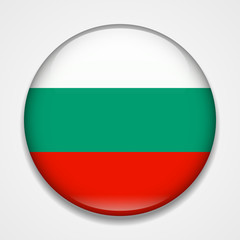 Flag of Bulgaria. Round glossy badge