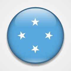 Flag of Micronesia. Round glossy badge