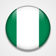 Flag of Nigeria. Round glossy badge