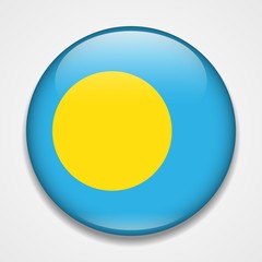 Flag of Palau. Round glossy badge