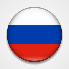 Flag of Russia. Round glossy badge