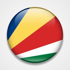 Flag of Seychelles. Round glossy badge