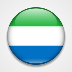 Flag of Sierra Leone. Round glossy badge