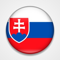 Obraz premium Flag of Slovakia. Round glossy badge