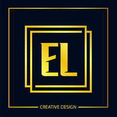 Initial EL Letter Logo Template Design