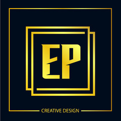 Initial EP Letter Logo Template Design