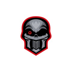 Fototapeta premium skull head esport logo