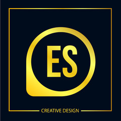 Initial ES Letter Logo Template Design