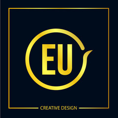 Initial EU Letter Logo Template Design