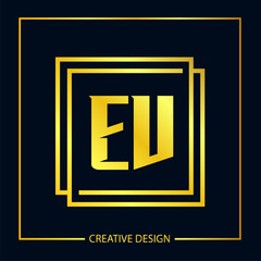 Initial EV Letter Logo Template Design