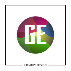 Initial GE Letter Logo Template Design