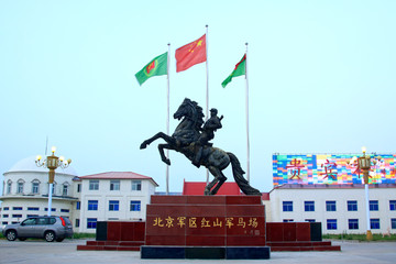Cavalry sculpture in the Hong Shan Army Horse Ranch, Chifeng city,Inner Mongolia autonomous region, China.