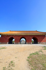 Great Red Gate in the Eastern Royal Tombs of the Qing Dynasty, china