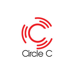 letter c stripes circle logo vector