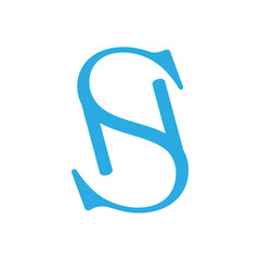 letter sn linked simple logo 