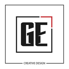 Initial GE Letter Logo Template Design