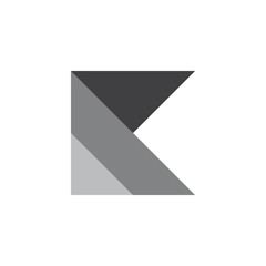 letter k gradient paper fold logo 
