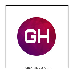 Initial GH Letter Logo Template Design
