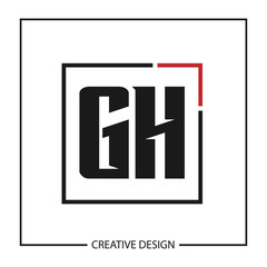 Initial GH Letter Logo Template Design