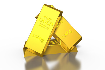 3D Gold bars weigh 3 kg. 