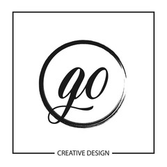 Initial GO Letter Logo Template Design