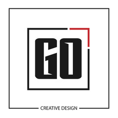 Initial GO Letter Logo Template Design