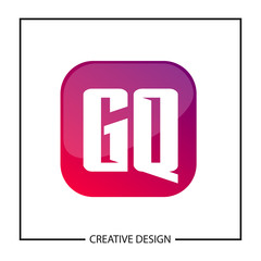 Initial GQ Letter Logo Template Design