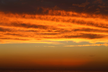 Photo background landscape sunset at the sea