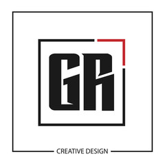 Initial GR Letter Logo Template Design