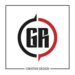 Initial GR Letter Logo Template Design