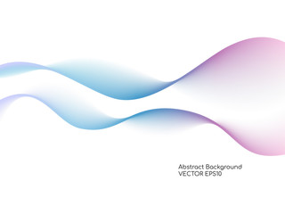 Abstract vector colorful wave lines isolated on white background for design elements in concept of music, technology, modern