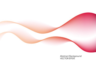 Abstract vector red wave line flowing isolated on white background for design elements in concept technology, music, science, A.I.