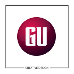 Initial GU Letter Logo Template Design