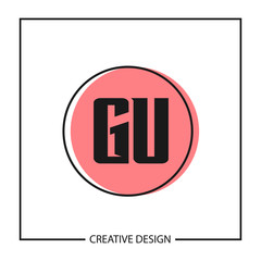 Initial GU Letter Logo Template Design