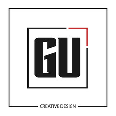 Initial GU Letter Logo Template Design