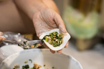 Home-made recipe for dumplings.