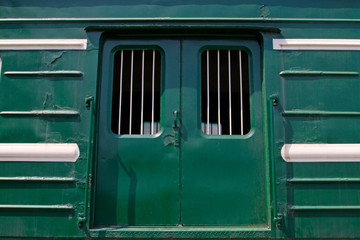 green train cars