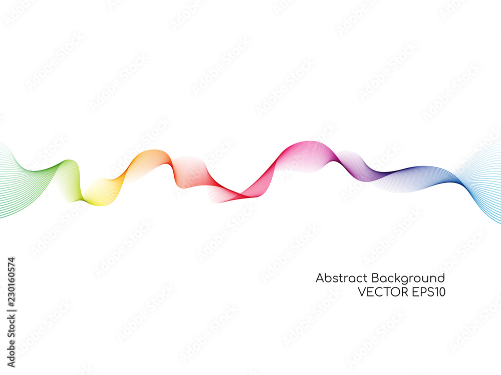 Aufkleber Abstract colorful wave lines flowing isolated on white background for vector design elements in concept of sound, music, technology, science.